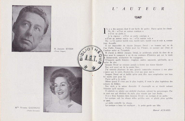 Les programmes de Théatre de l\